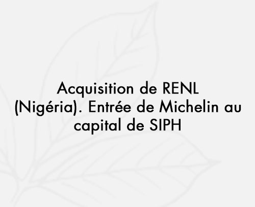 2006: Acquisition de RENL. Entrée de Michelin au capital de SIPH